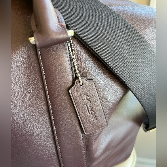 Coach Voyager 52 sport calf travel bag 2 way w/ strap nickel oxblood burgundy - Picture 11 of 13